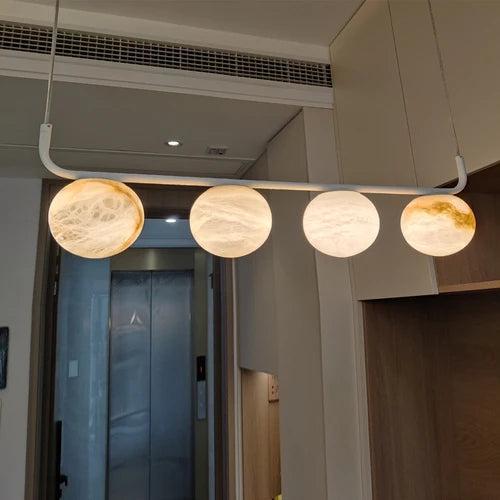 Alabaster Anne Island Chandelier 5 Lights-Arialamps