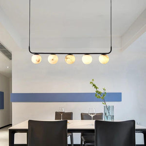 Alabaster Anne Island Chandelier 5 Lights-Arialamps