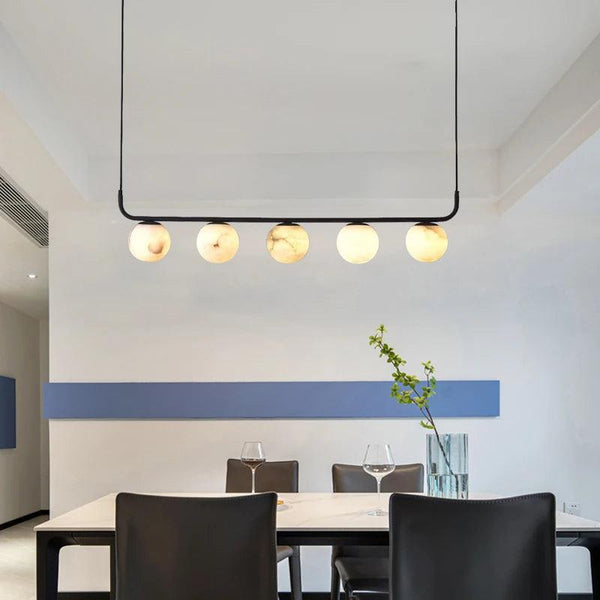 Alabaster Anne Island Chandelier 5 Lights-Arialamps