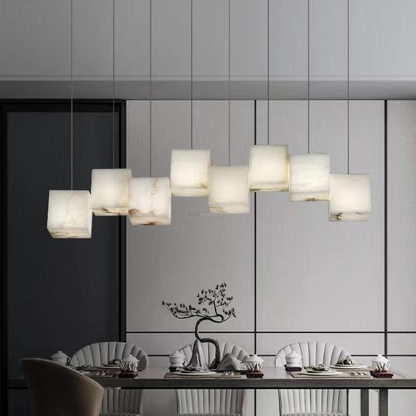 Alabaster Box Linear Chandelier-Arialamps