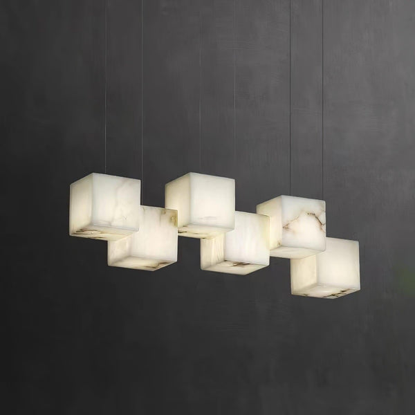 Alabaster Box Linear Chandelier-Arialamps