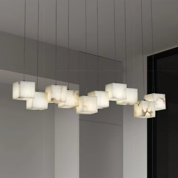 Alabaster Box Linear Chandelier-Arialamps