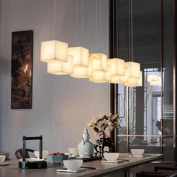 Alabaster Box Linear Chandelier-Arialamps