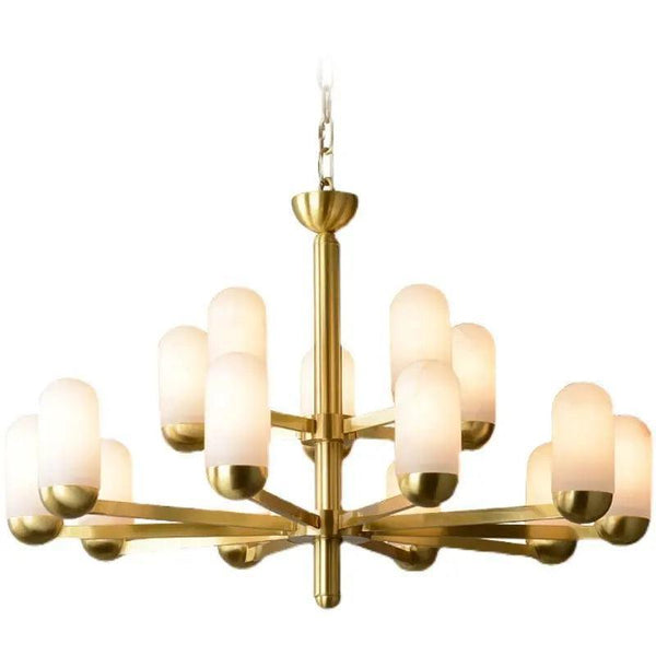 Alabaster Brass Chandelier Living Dining Lighting-Arialamps