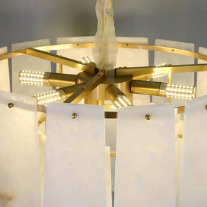 Alabaster Brass Multi-Layer Chandelier Lamp-Arialamps
