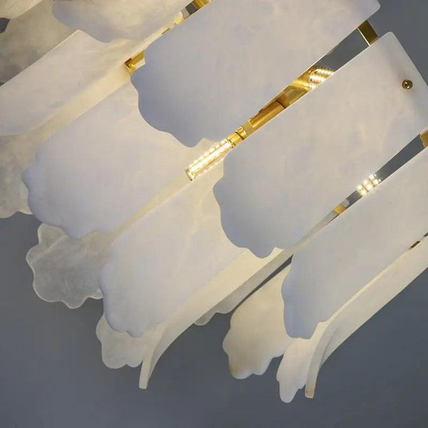 Alabaster Brass Multi-Layer Chandelier Lamp-Arialamps