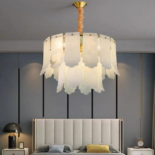 Alabaster Brass Multi-Layer Chandelier Lamp-2 Layer-Arialamps