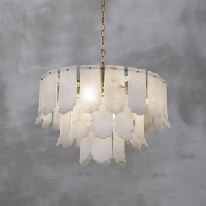 Alabaster Brass Multi-Layer Chandelier Lamp-Arialamps