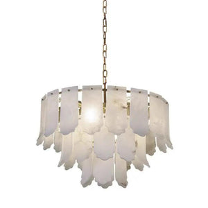 Alabaster Brass Multi-Layer Chandelier Lamp-Arialamps