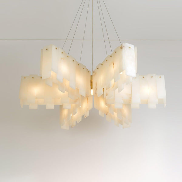Alabaster Cascade Tiered Chandelier 27.6-Arialamps