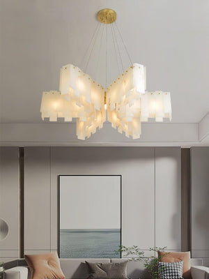 Alabaster Cascade Tiered Chandelier 27.6-Arialamps