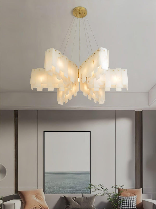Alabaster Cascade Tiered Chandelier 27.6-Arialamps