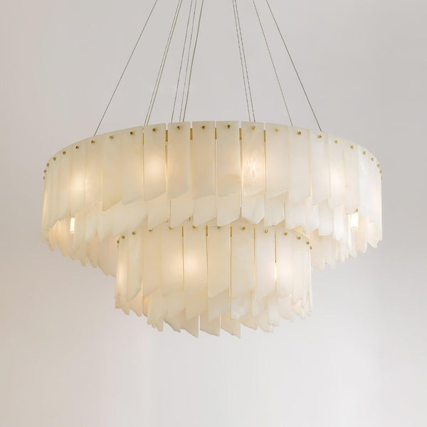 Alabaster Cascade Tiered Chandelier 27.6-Arialamps