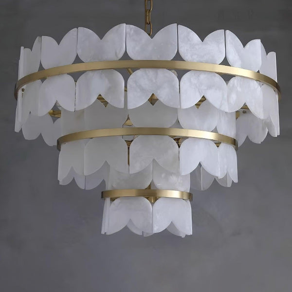 Alabaster Cloudscape Chandelier with 1/2 layer-Arialamps