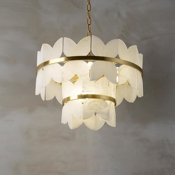 Alabaster Cloudscape Chandelier with 1/2 layer-Arialamps