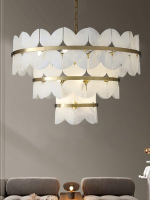 Alabaster Cloudscape Chandelier with 1/2 layer-Arialamps