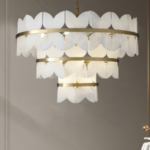 Alabaster Cloudscape Chandelier with 1/2 layer-Arialamps