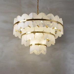 Alabaster Cloudscape Chandelier with 1/2 layer-Arialamps