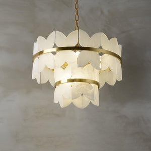 Alabaster Cloudscape Chandelier with 1/2 layer-2 layers 21.7" x H 14.2" / Dia 55cm x H 36cm-Arialamps