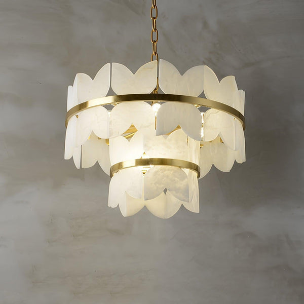 Alabaster Cloudscape Chandelier with 1/2 layer-2 layers 21.7" x H 14.2" / Dia 55cm x H 36cm-Arialamps