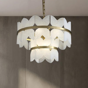 Alabaster Cloudscape Chandelier with 1/2 layer-Arialamps