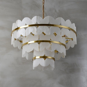 Alabaster Cloudscape Chandelier with 1/2 layer-Arialamps