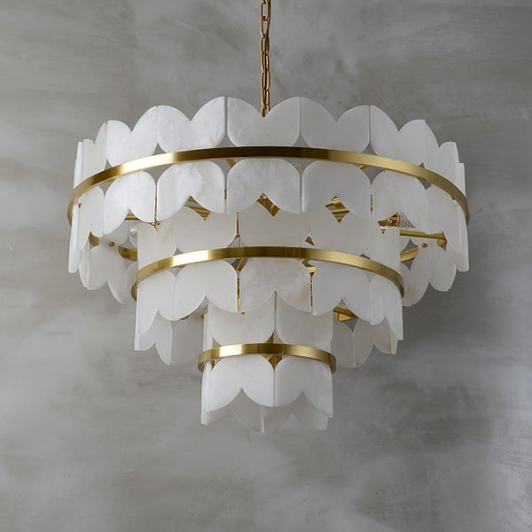 Alabaster Cloudscape Chandelier with 1/2 layer-Arialamps