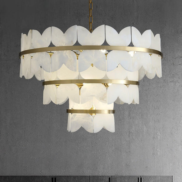 Alabaster Cloudscape Chandelier with 1/2 layer-Arialamps