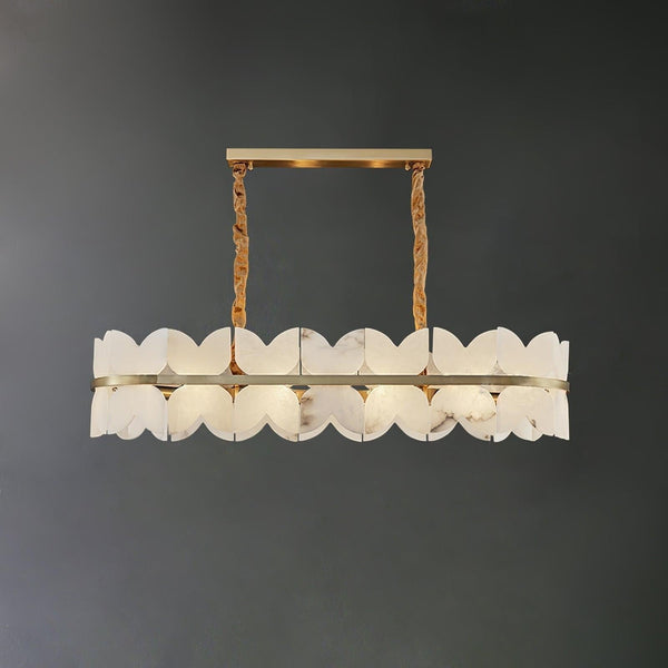 Alabaster Cloudscape Chandelier with 1/2 layer-1 layer Long L 39.4" x W 13.8" x H 8.7" / L 100cm x W 35cm x H 22cm-Arialamps