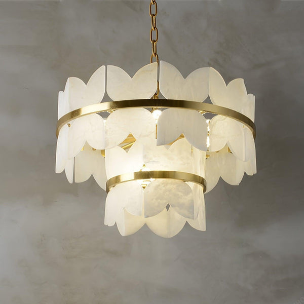 Alabaster Cloudscape Chandelier with 1/2 layer-2 layers 31.5" x H 14.2" / Dia 80cm x H 36cm-Arialamps