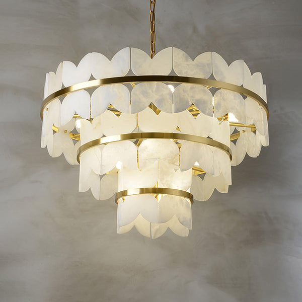 Alabaster Cloudscape Chandelier with 1/2 layer-3 layers 31.5" x H 19.7" / Dia 80cm x H 50cm-Arialamps