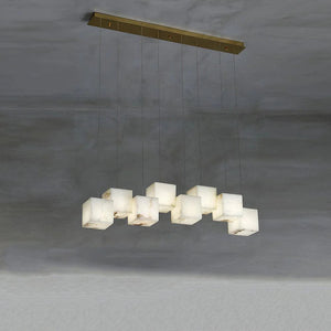 Alabaster Cubic Linear Chandelier-Chandelier-Arialamps