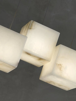 Alabaster Cubic Linear Chandelier-Chandelier-Arialamps