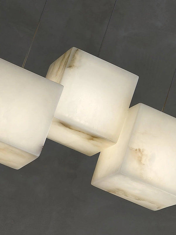 Alabaster Cubic Linear Chandelier-Chandelier-Arialamps