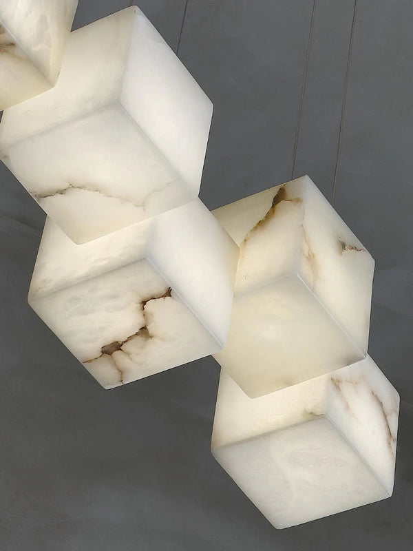 Alabaster Cubic Linear Chandelier-Chandelier-Arialamps