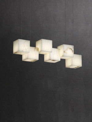 Alabaster Cubic Linear Chandelier-Chandelier-Arialamps