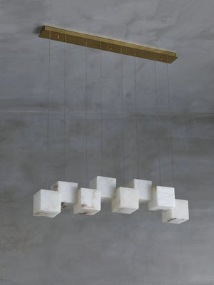 Alabaster Cubic Linear Chandelier-Chandelier-Arialamps