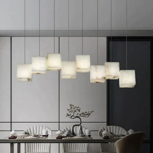 Alabaster Cubic Linear Chandelier-Chandelier-Arialamps
