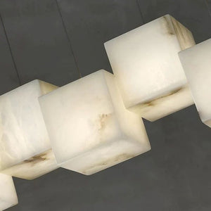 Alabaster Cubic Linear Chandelier-Chandelier-Arialamps
