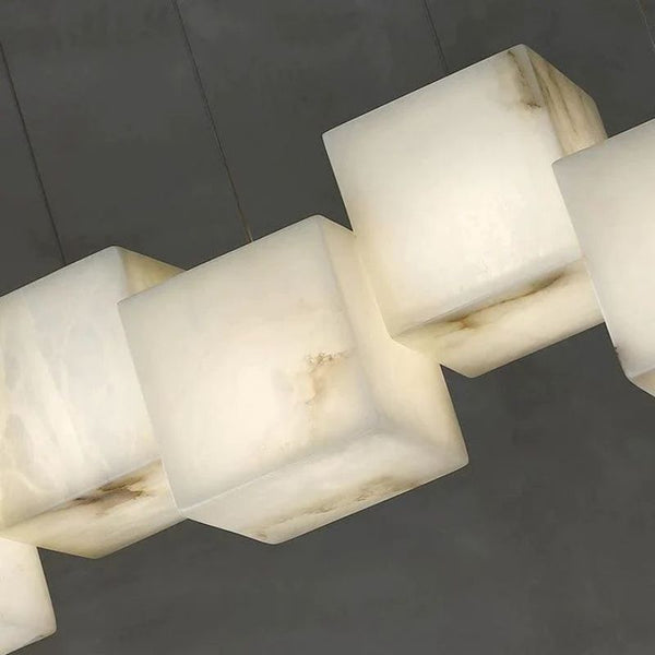 Alabaster Cubic Linear Chandelier-Chandelier-Arialamps