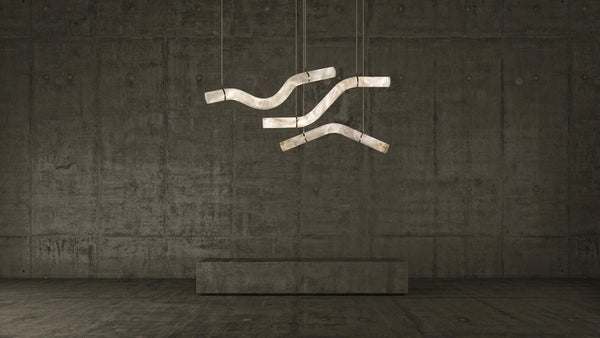 Alabaster Curved Chandelier-Chandelier-Arialamps