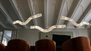 Alabaster Curved Chandelier-Chandelier-Arialamps