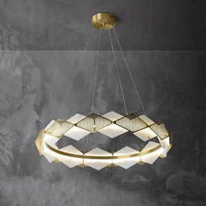 Alabaster Diamond Shaped Modern Chandelier-Arialamps