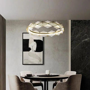 Alabaster Diamond Shaped Modern Chandelier-Arialamps