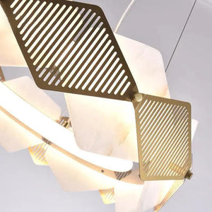 Alabaster Diamond Shaped Modern Chandelier-Arialamps