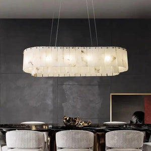 Alabaster Dining Room Round Chandelier Lighting-Arialamps