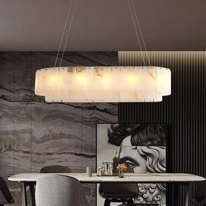 Alabaster Dining Room Round Chandelier Lighting-Arialamps