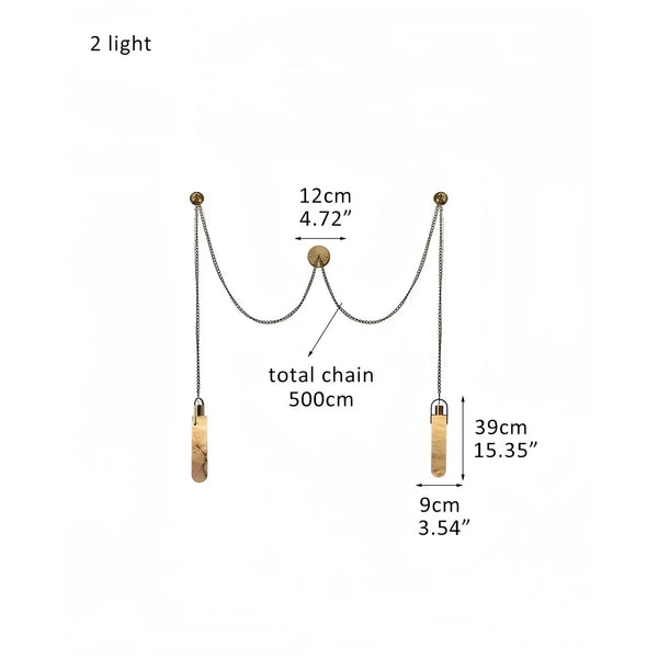 Alabaster Flint 1/2/3/5/7/9/12/15 - Light LED Multi - Drop Pendant - Arialamps