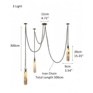 Alabaster Flint 1/2/3/5/7/9/12/15 - Light LED Multi - Drop Pendant - Arialamps