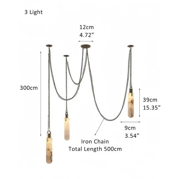 Alabaster Flint 1/2/3/5/7/9/12/15 - Light LED Multi - Drop Pendant - Arialamps